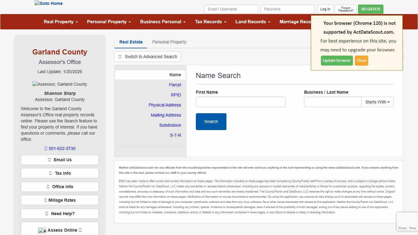 Garland County, Arkansas Real Property Search - actDataScout